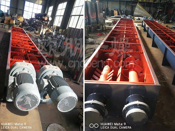 常州欧朋干燥双螺杆破碎输送机制作现场！